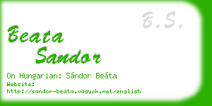 beata sandor business card
