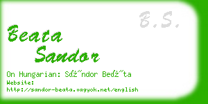 beata sandor business card